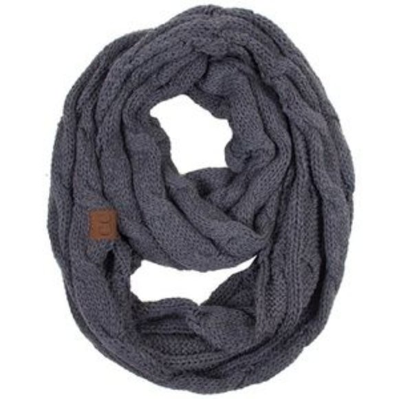 C.C 3pc Knit Warm Pom Beanie Gloves Scarves Set